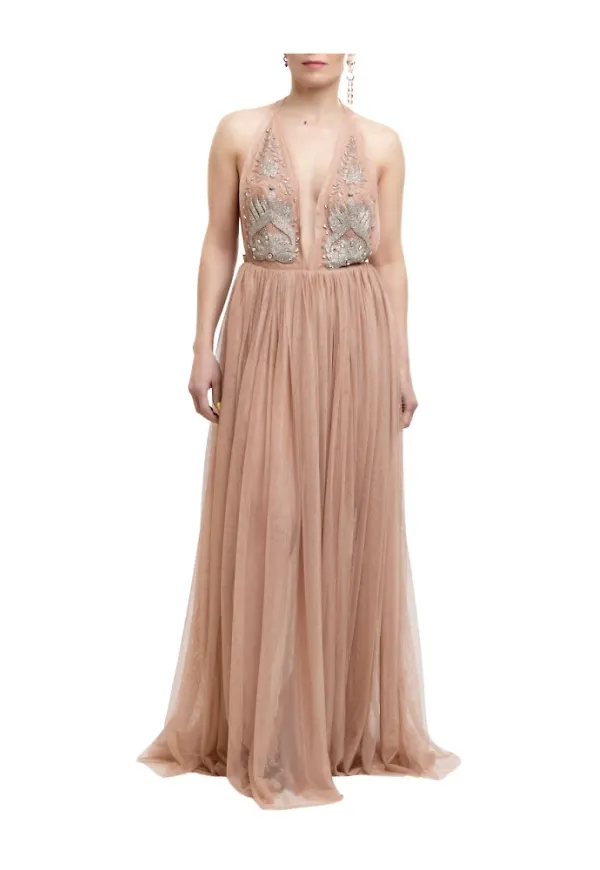 Elisabetta Franchi Tillfälle Dres Beige, Dam