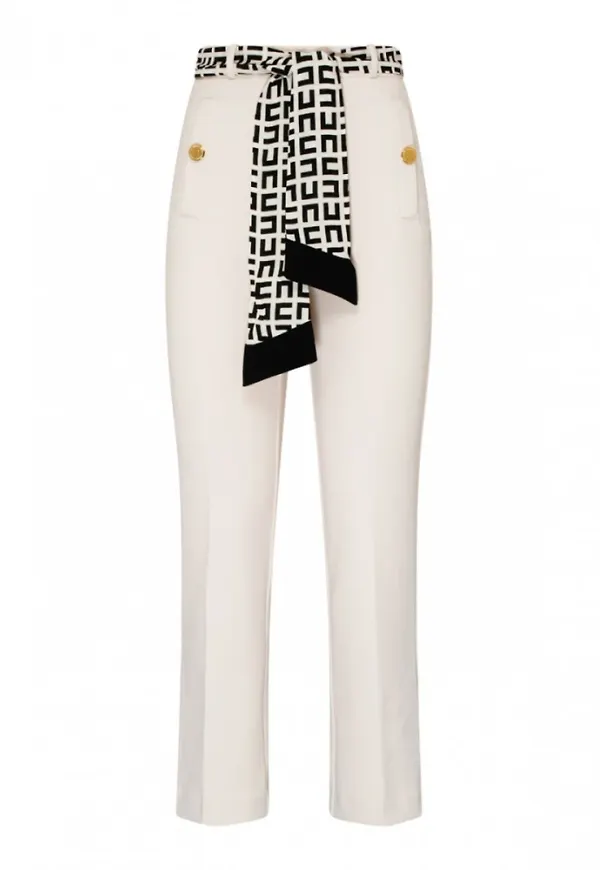 Elisabetta Franchi Trousers Vit, Dam