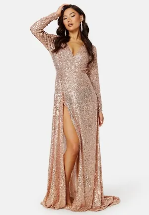 Elle Zeitoune Fontaine L/S Gown Rose Gold XL (UK16)