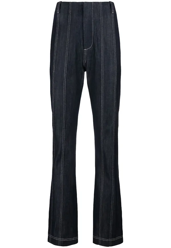 Elleme straight-jeans med panel - Blå