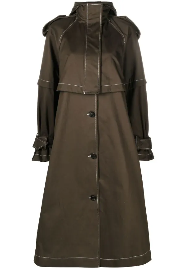 Elleme trenchcoat med huva - Brun
