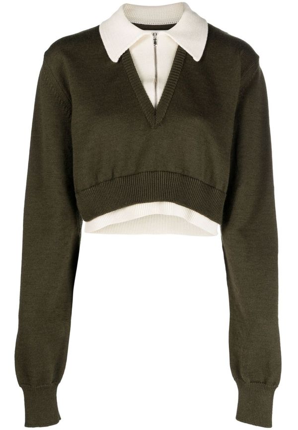 Elleme zip-up cropped jumper - Grön