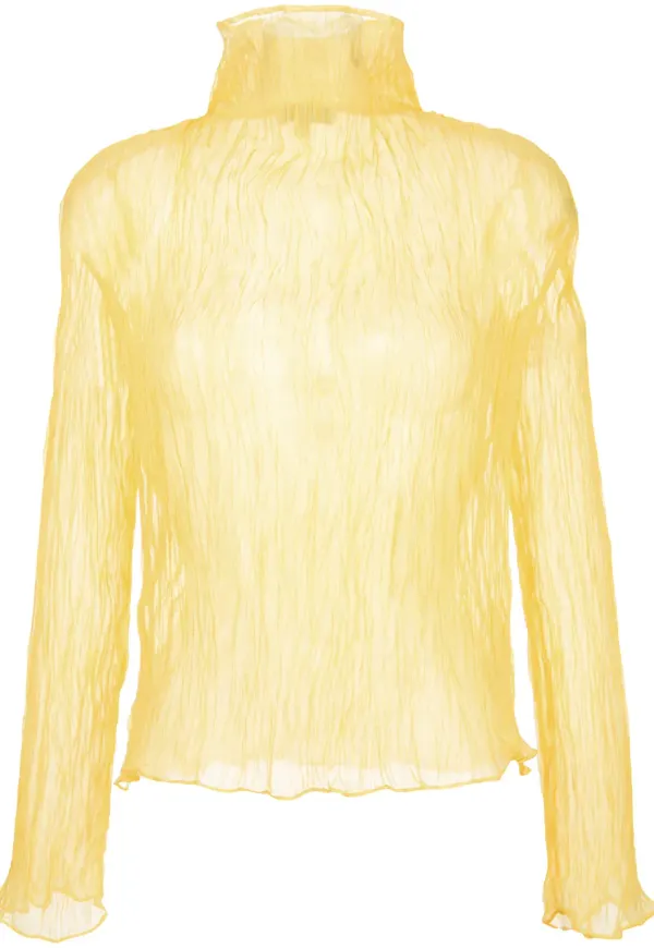 Ellery blus med rynkad design - Gul