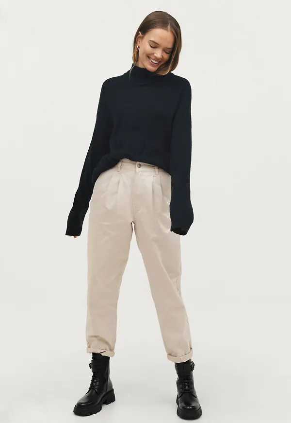 Ellos - Byxor Penny Slouchy Fit - Natur