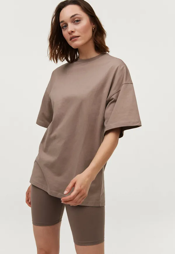 Ellos - Topp Gry Oversized Tee - Brun