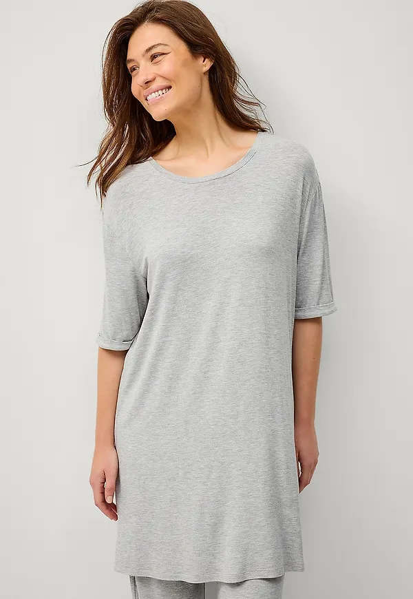Ellos Collection - Lång pyjamas t-shirt - Grå
