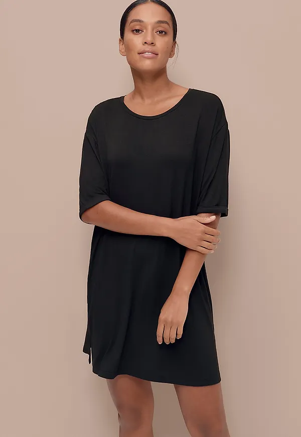 Ellos Collection - Lång pyjamas t-shirt - Svart
