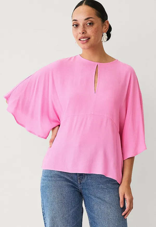 Ellos Collection - Blus med kimonoärmar - Rosa