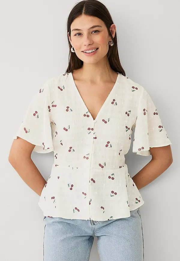Ellos Collection - Blus med knappar - Natur