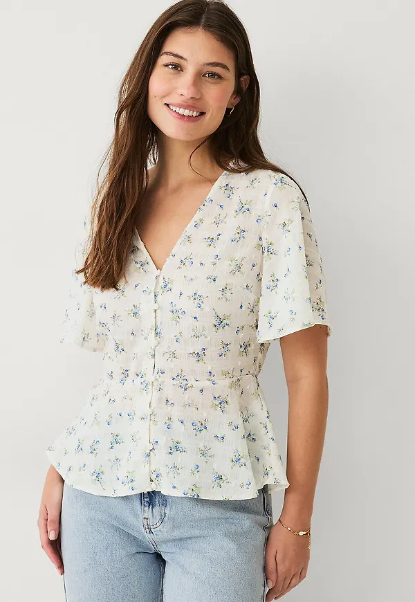 Ellos Collection - Blus med knappar - Natur