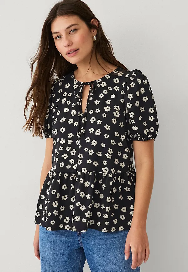 Ellos Collection - Blus med puffärm - Svart