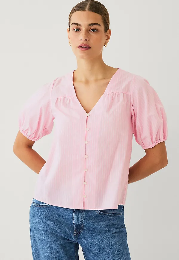 Ellos Collection - Blus med puffärmar - Rosa