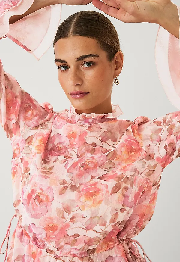 Ellos Collection - Blus med volanger - Vit
