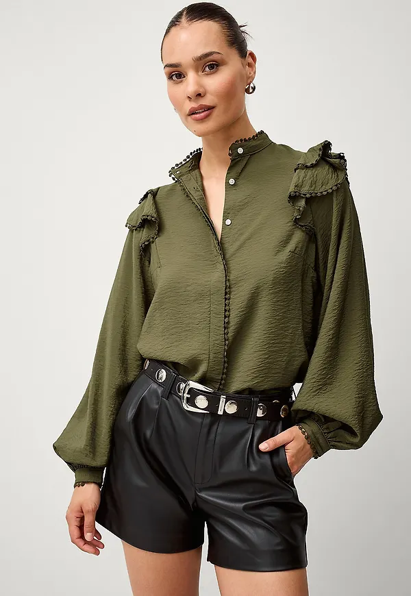Ellos Collection - Blus med ballongärmar - Grön