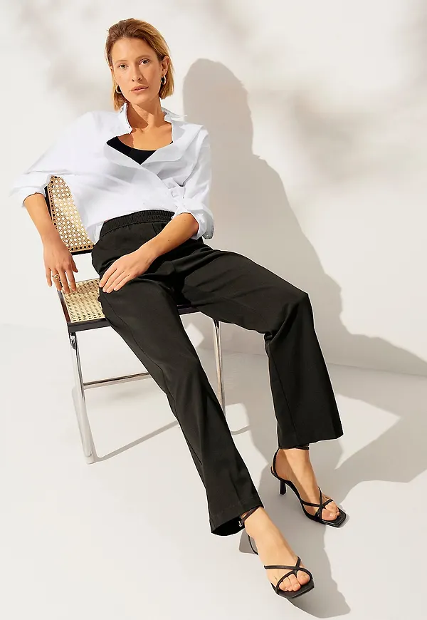 Ellos Collection - Byxor Lisa Trackwaist - Svart