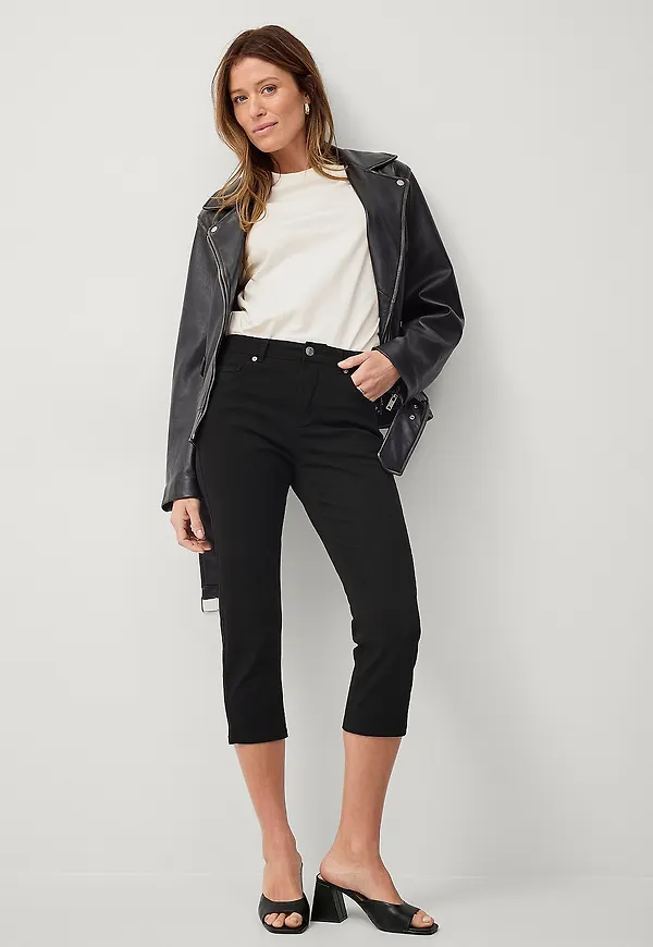 Ellos Collection - Capribyxor i twill - Svart