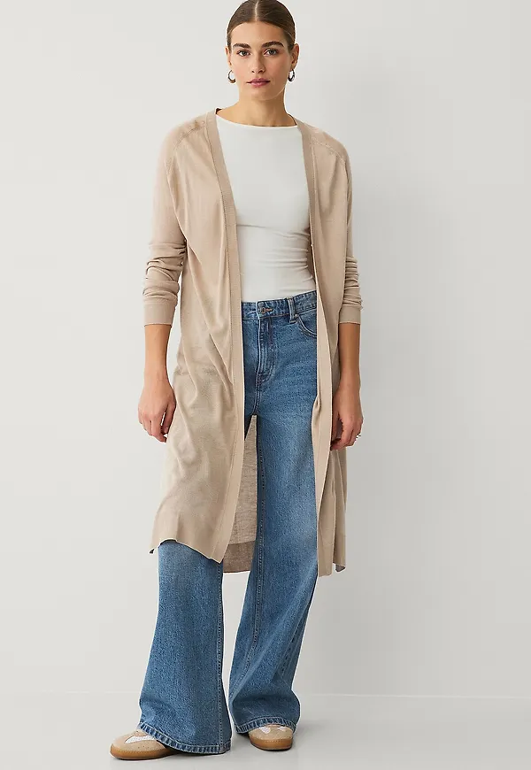 Ellos Collection - Finstickad cardigan - Beige
