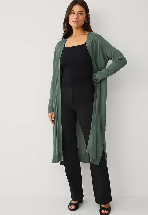 Ellos Collection - Finstickad cardigan - Grön