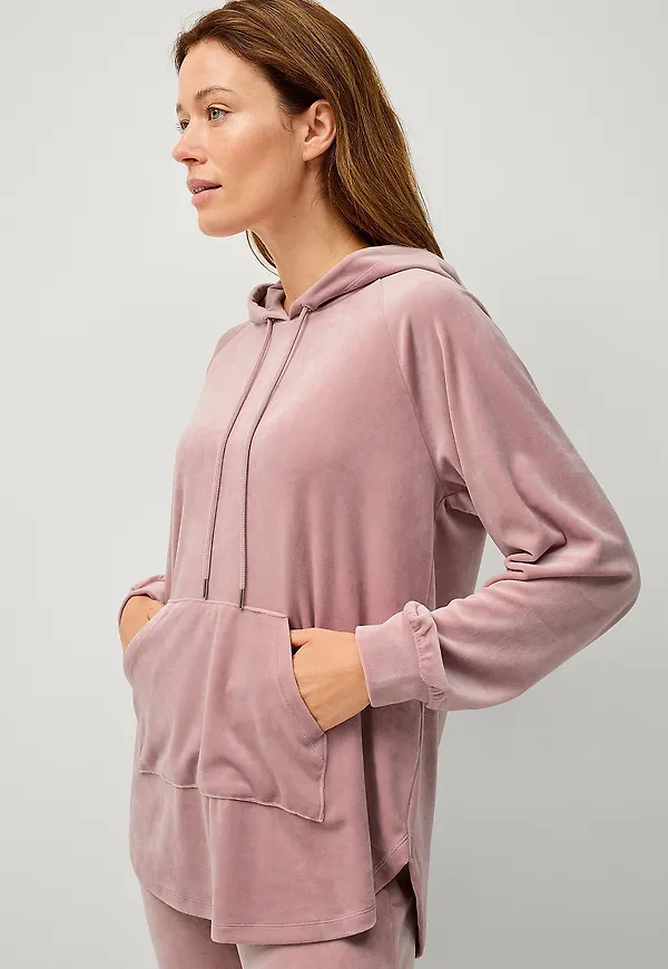 Ellos Collection - Huvtröja i velour - Rosa