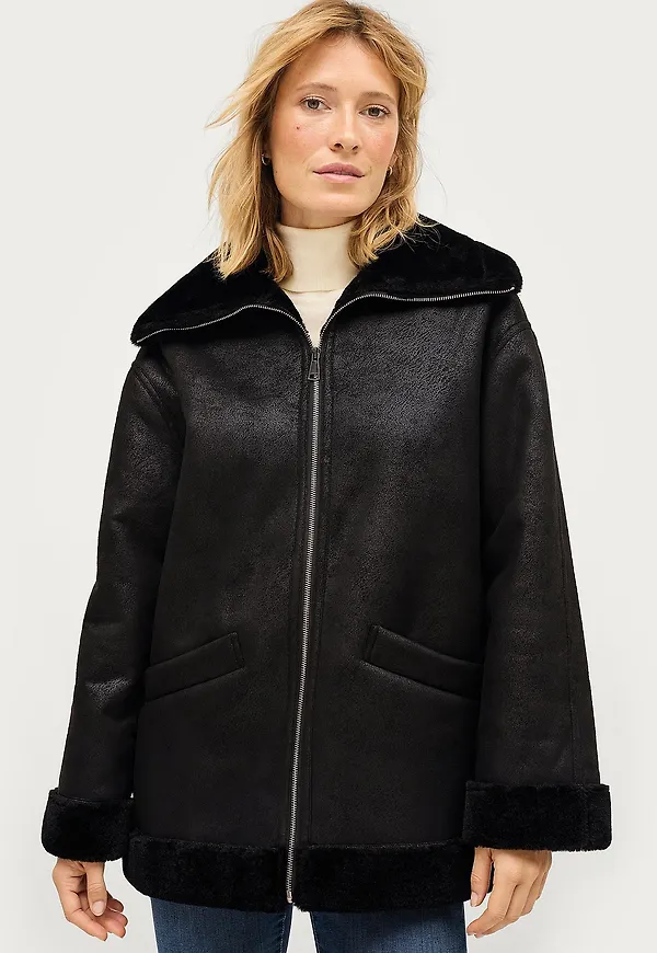 Ellos Collection - Jacka Alba Sherling - Svart