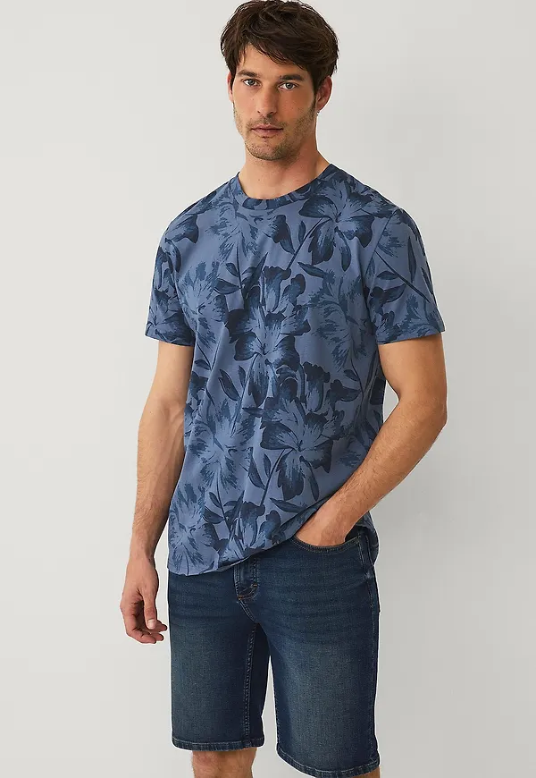 Ellos Collection - Jeansshorts i stretchdenim - Blå