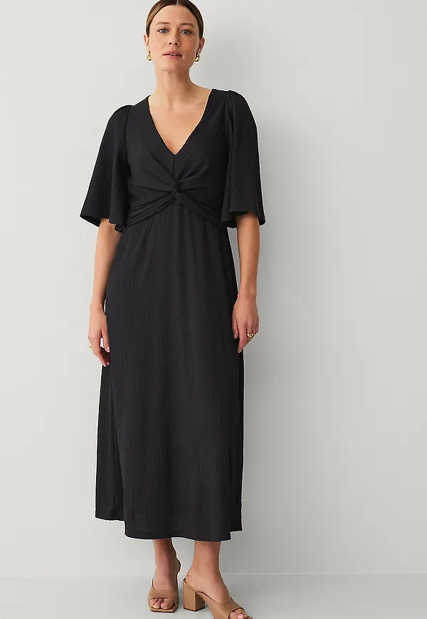 Ellos Collection - Jerseyklänning med draperad topp - Svart