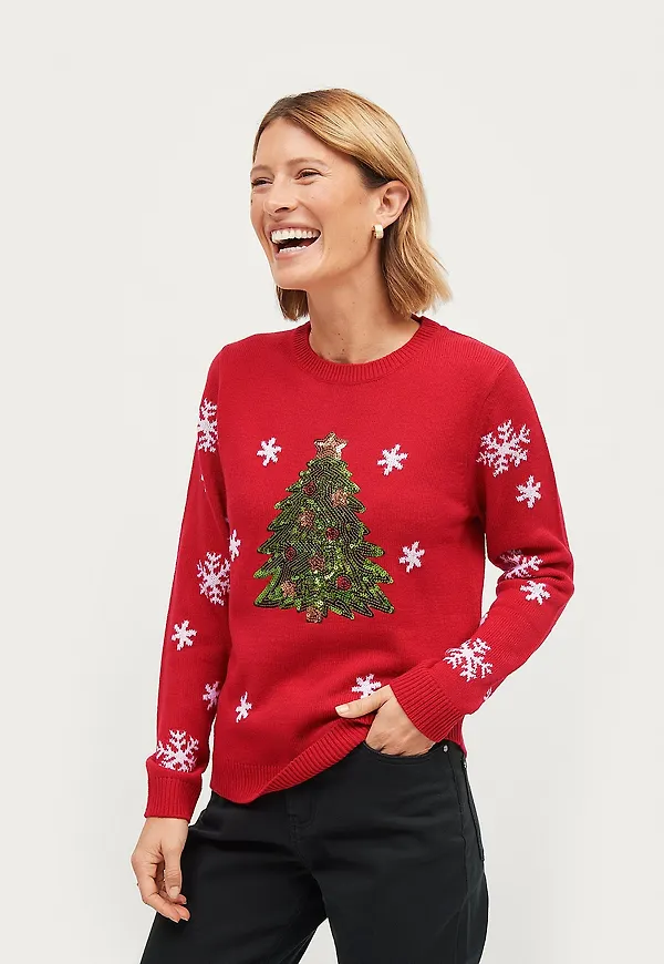 Ellos Collection - Jultröja Holly - Röd