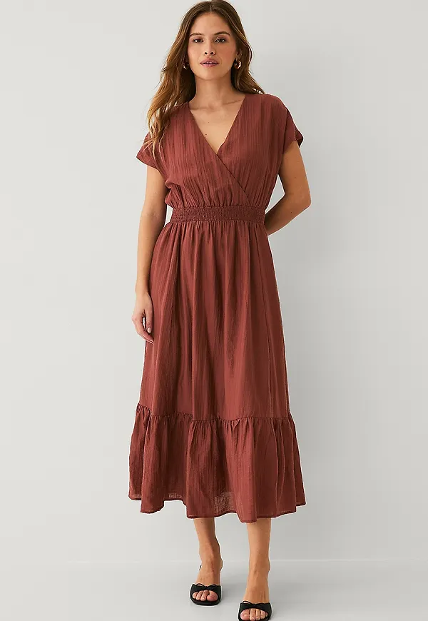 Ellos Collection - Klänning Med Smock - Brun