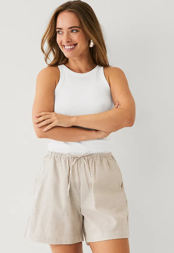 Ellos Collection - Linneshorts - Beige