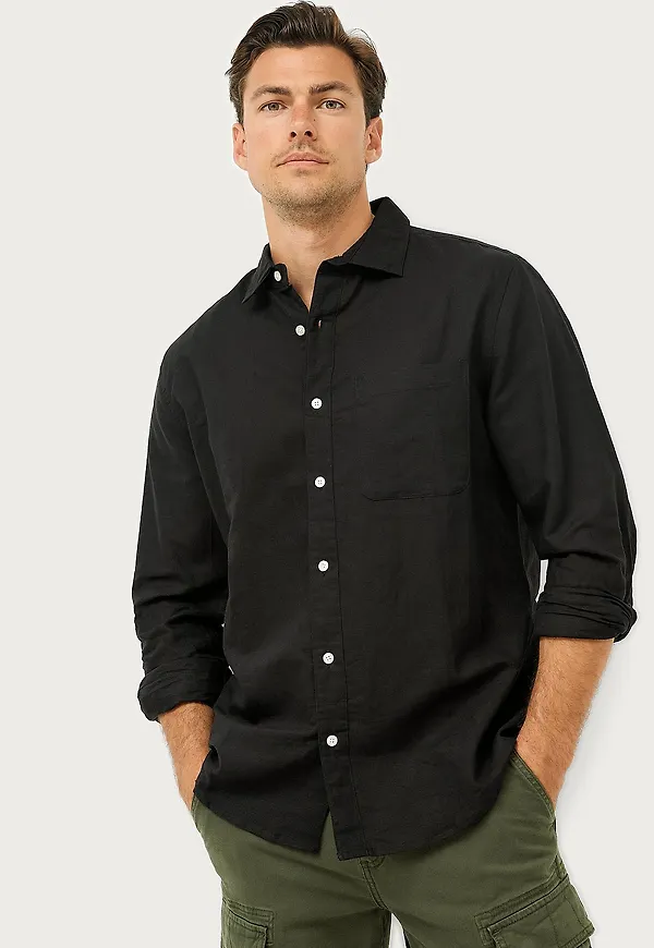 Ellos Collection - Linneskjorta Alastair - Svart