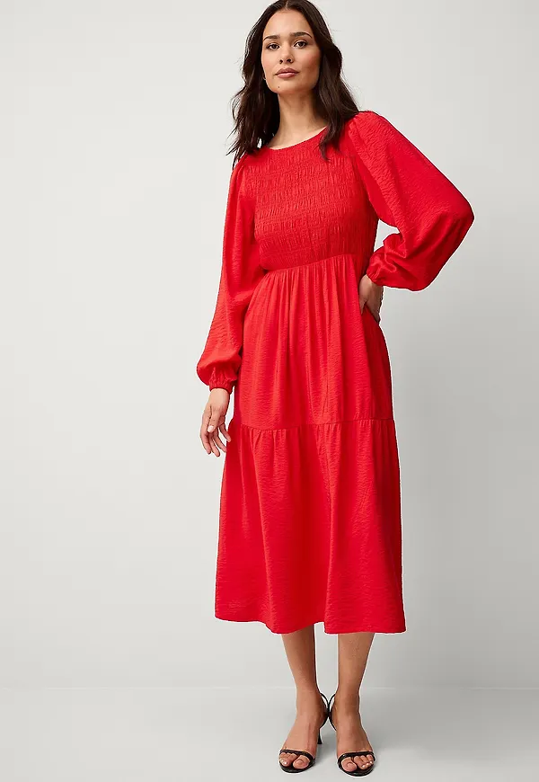 Ellos Collection - Lång smock-klänning - Röd