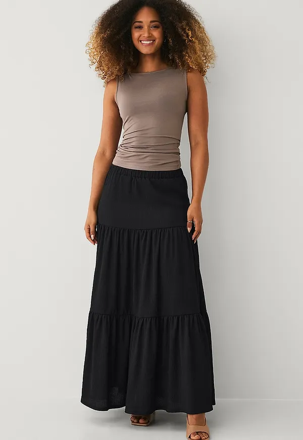 Ellos Collection - Maxikjol i jersey - Svart
