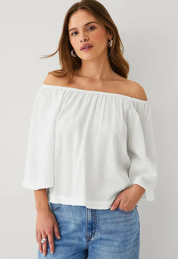 Ellos Collection - Off-Shoulder Blus - Vit