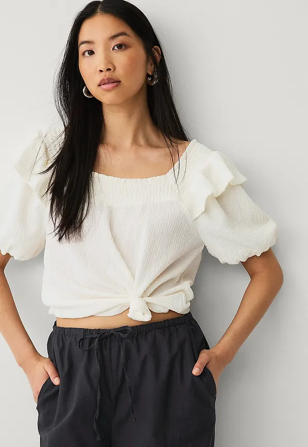 Ellos Collection - Off shoulder topp - Vit