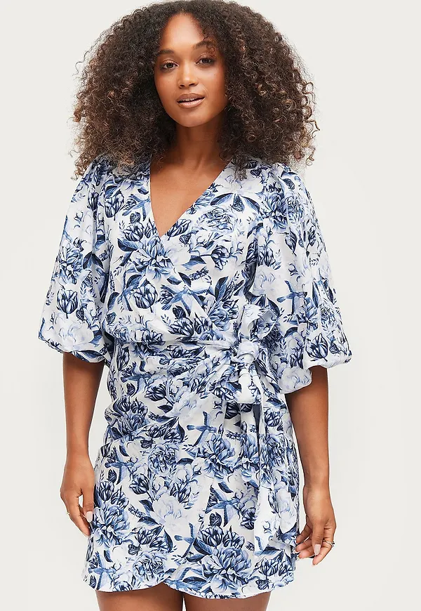 Ellos Collection - Omlottklänning Bianca Linen - Blå