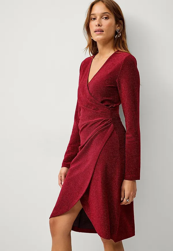 Ellos Collection - Omlottklänning i lurex - Röd