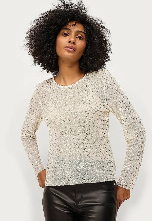 Ellos Collection - Paljettopp Tilly - Silver