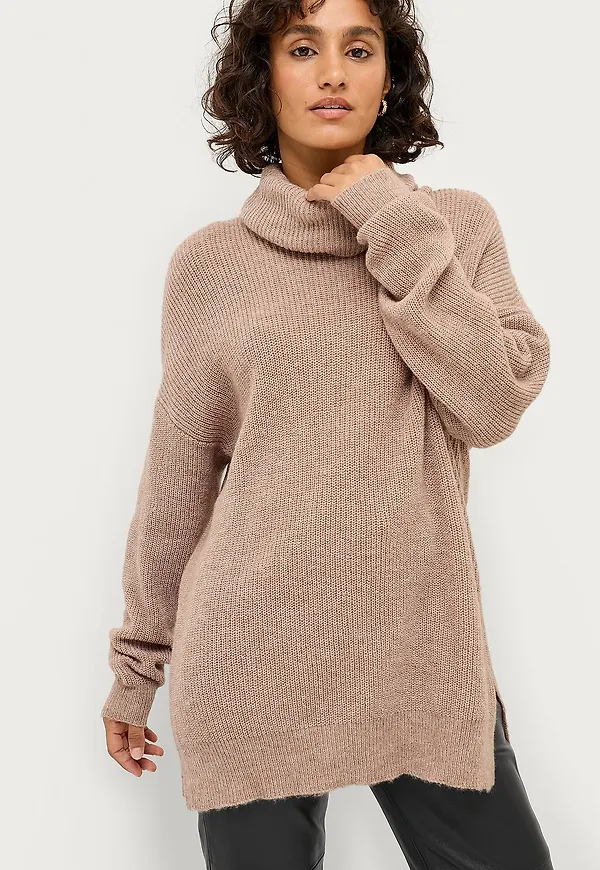 Ellos Collection - Stickad polotröja - Beige