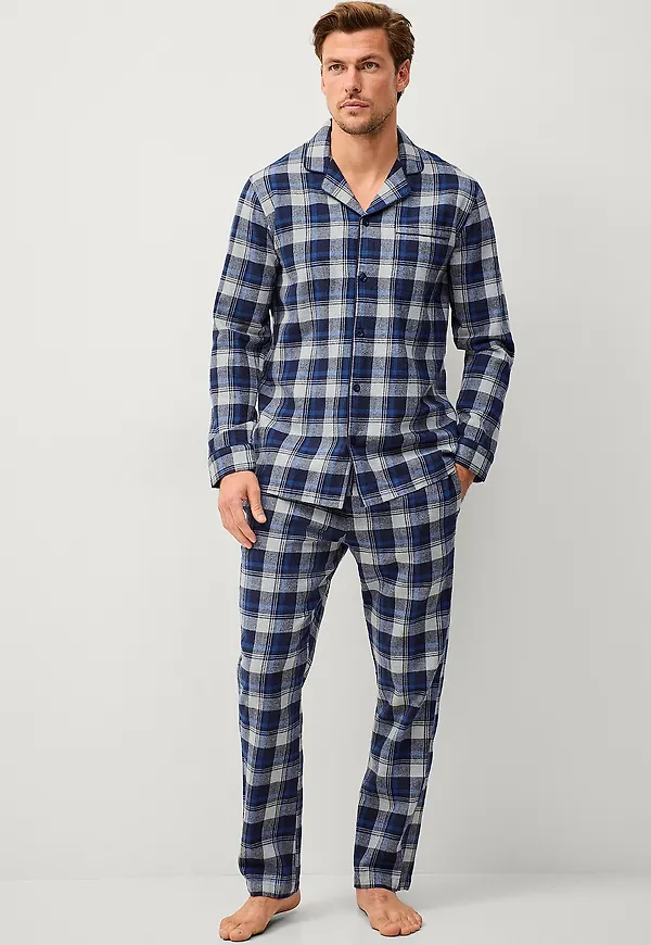 Ellos Collection - Pyjamas Toby Flanell - Blå