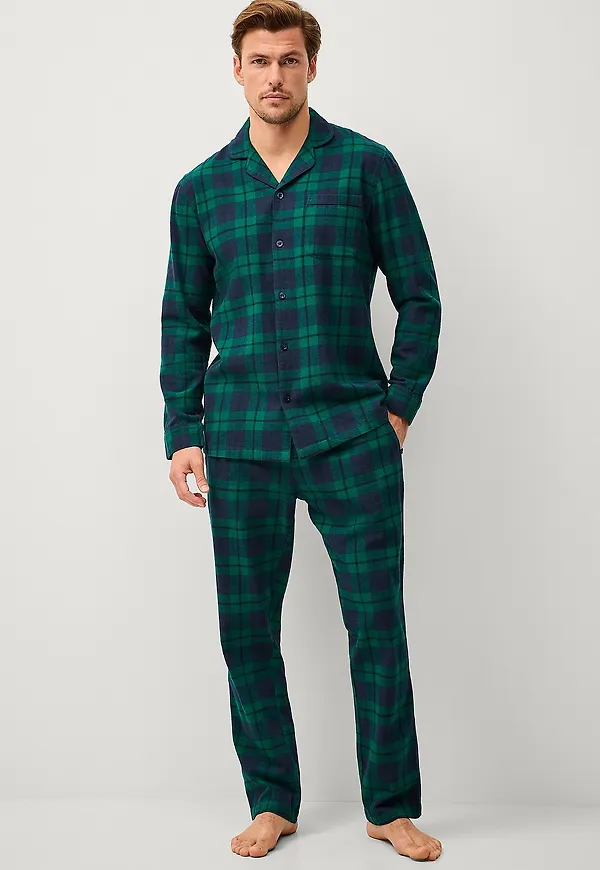 Ellos Collection - Pyjamas Toby Flanell - Grön