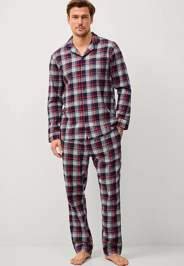 Ellos Collection - Pyjamas Toby Flanell - Röd