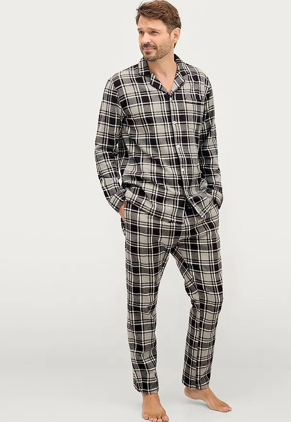 Ellos Collection - Pyjamas Toby Flanell - Svart