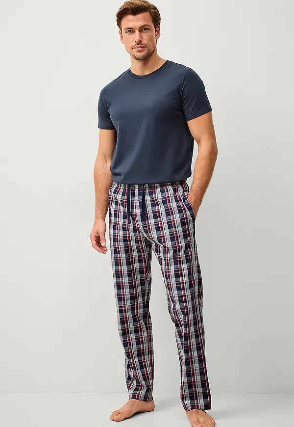 Ellos Collection - Pyjamasbyxor i poplin - Blå