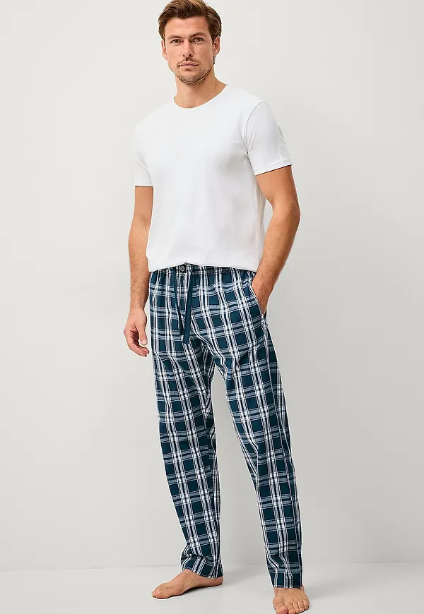 Ellos Collection - Pyjamasbyxor i poplin - Blå