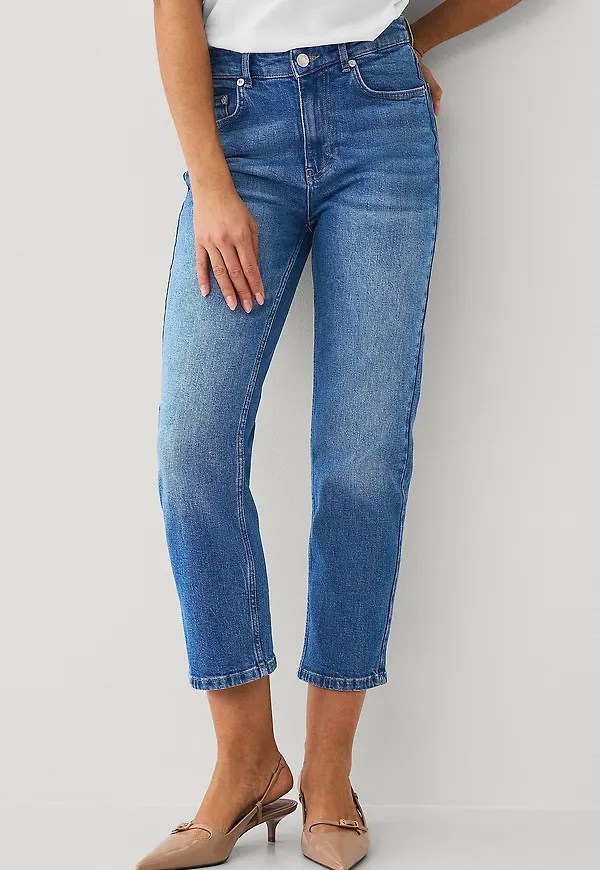 Ellos Collection - Raka Croppade jeans - Blå