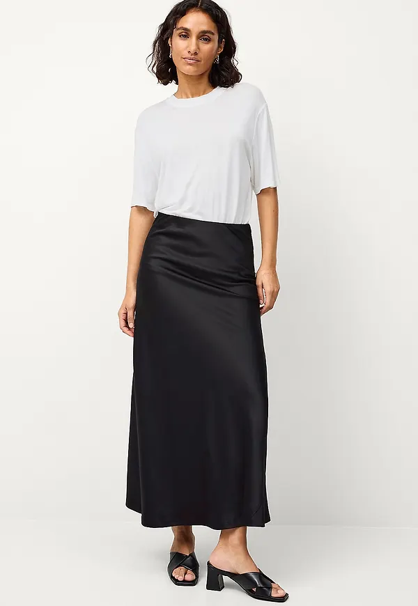 Ellos Collection - Satinkjol - Svart