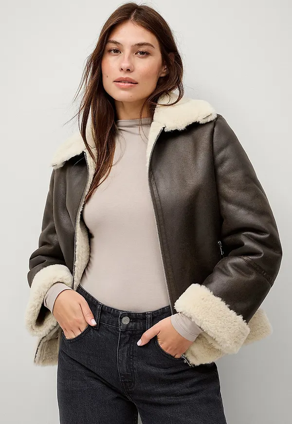Ellos Collection - Shearling jacka - Brun