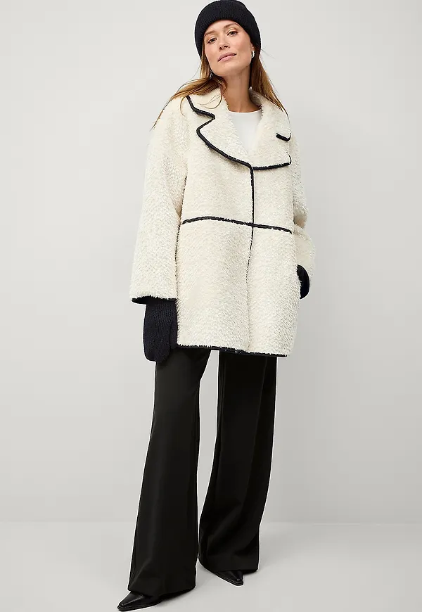 Ellos Collection - Shearling kappa - Vit