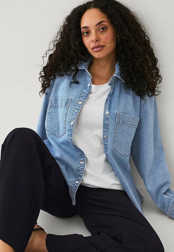 Ellos Collection - Skjortjacka i denim - Blå