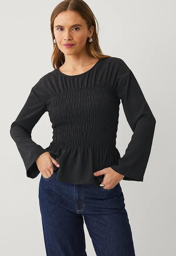 Ellos Collection - Smockad blus - Svart